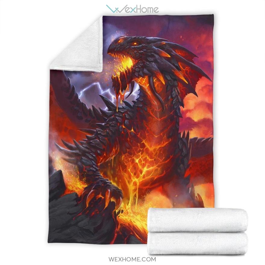 Born Of Magma Dragon Premium Blanket