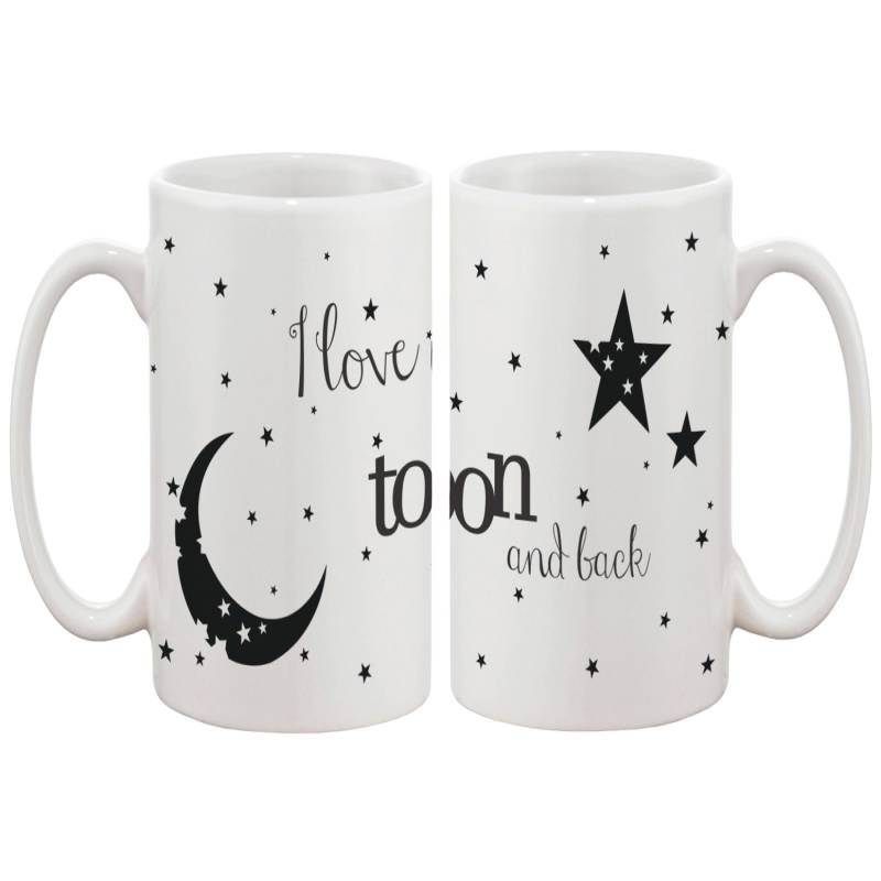 I Love You to the Moon and Back Couple Mugs – His and Hers Matching Cup