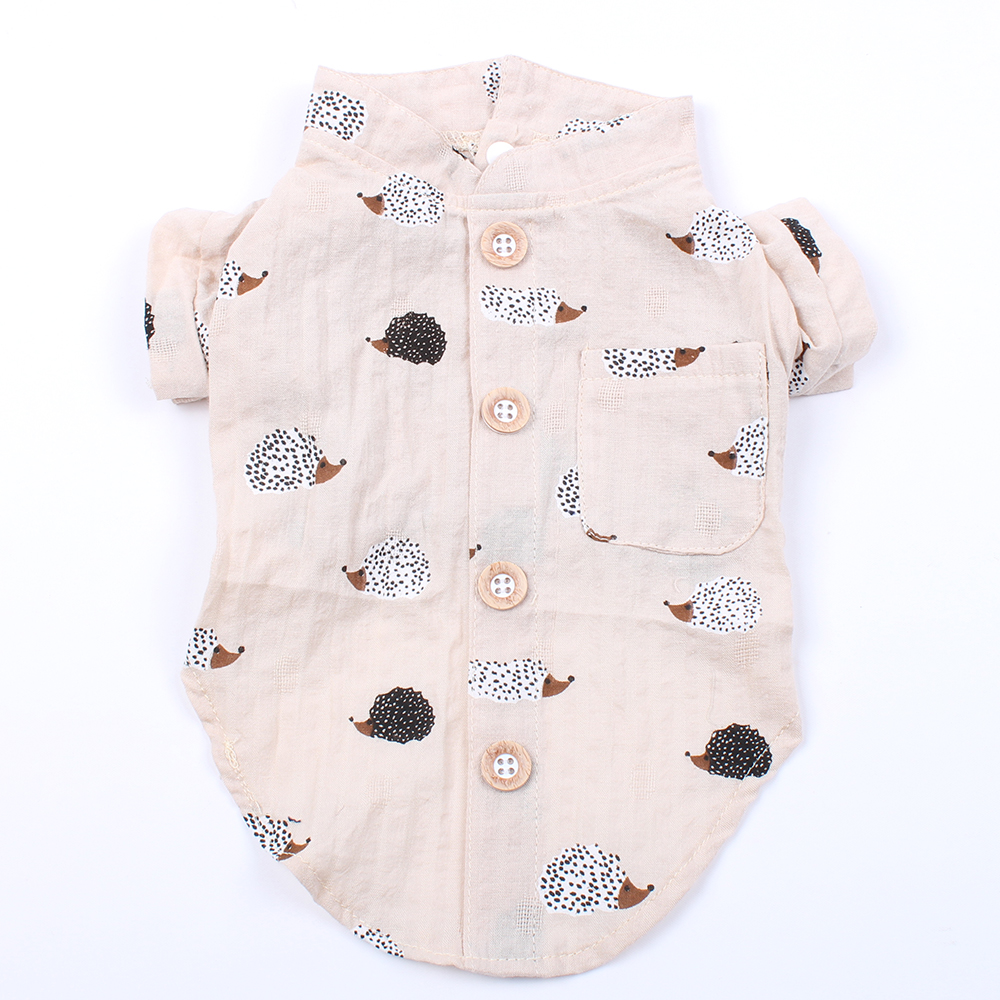 Dog Pet Shirt Blouse With Hedgehogs Floral Design Cat Puppy T-shirt Spring Summer Clothes Apparel alx