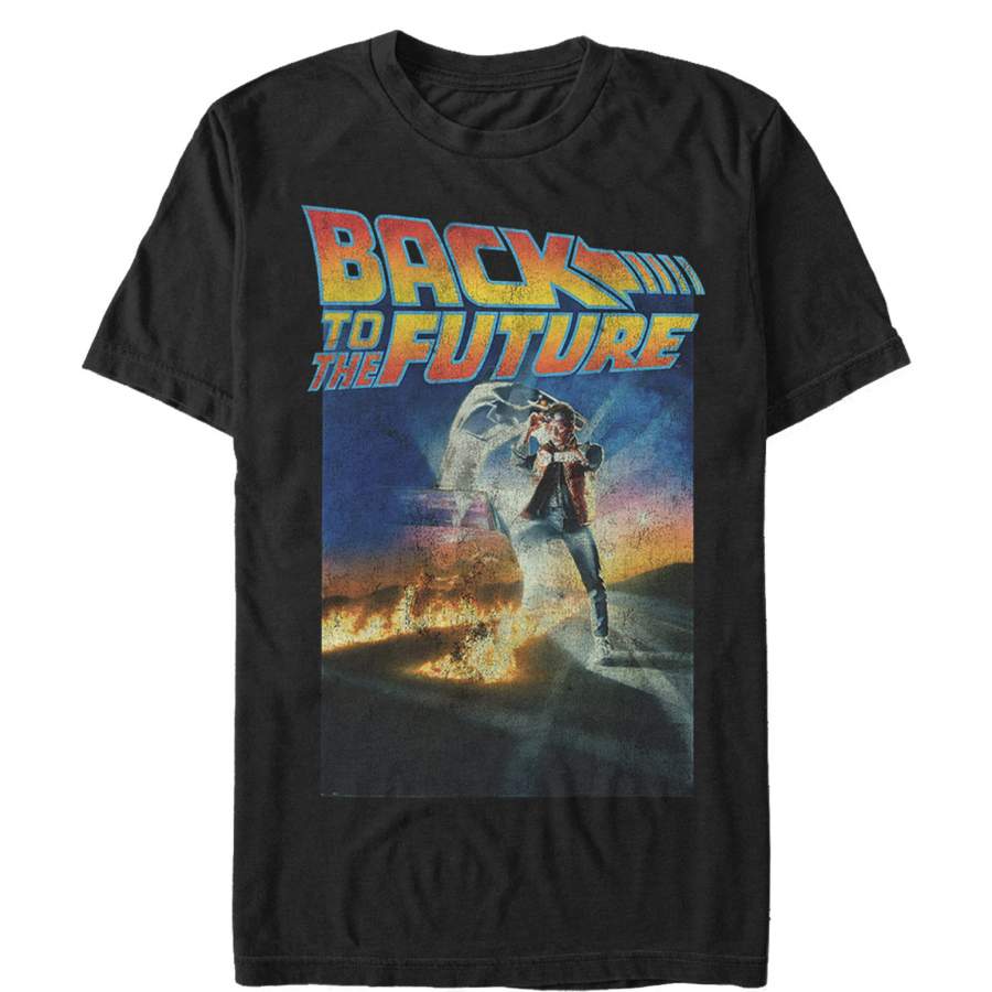 Back to the Future Men’s Retro Marty McFly Poster  T Shirt