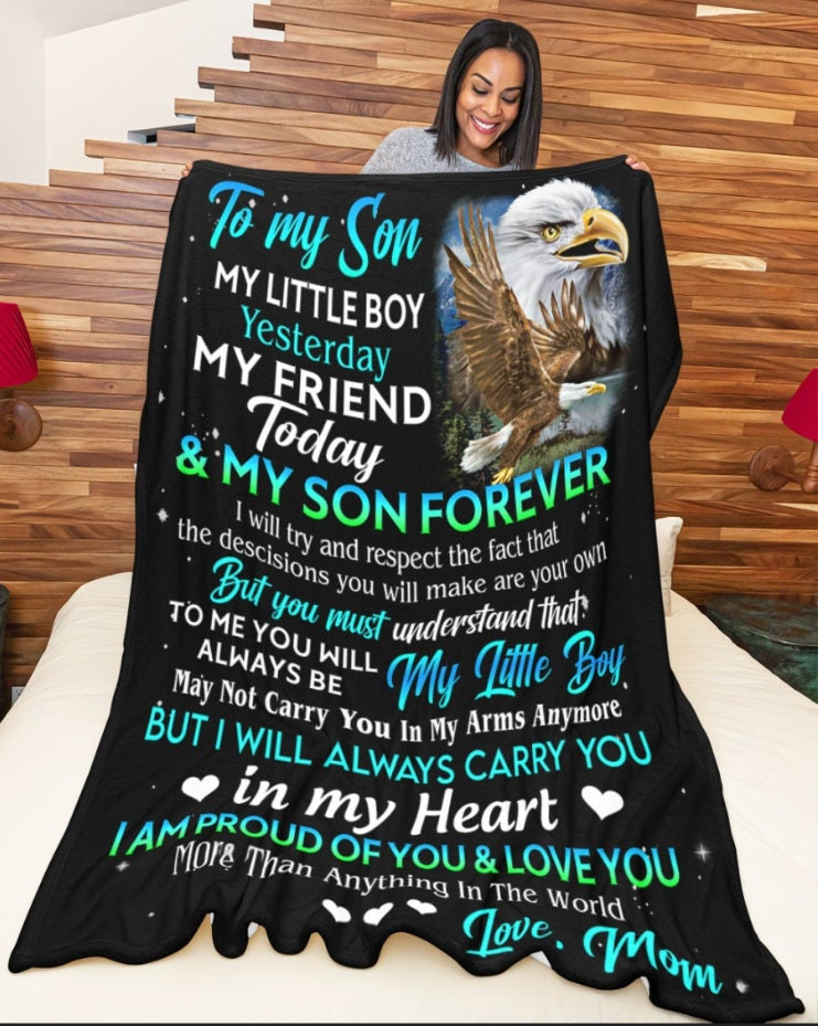 To My Son Blanket Sherpa Blanket Custom Blanket Family Matching Gift Christmas Blanket Christmas Gift Custom Blanket Gift