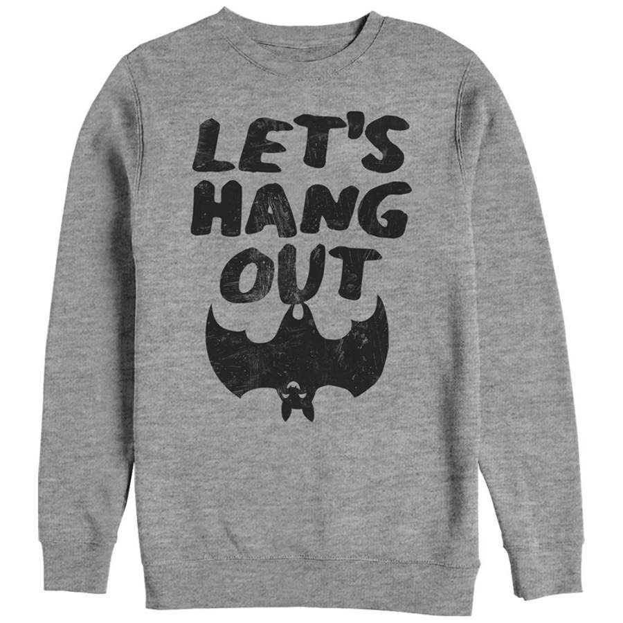 CHIN UP Women’s Halloween Bat Hang Out  Sweatshirt Athletic Heather S