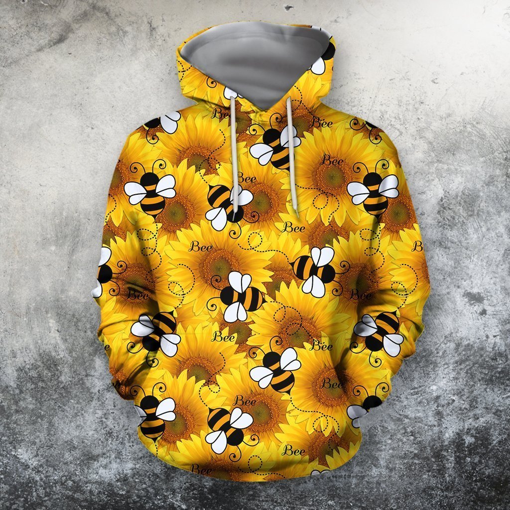 All Over Printing Sunflower Bee Flower Shirt