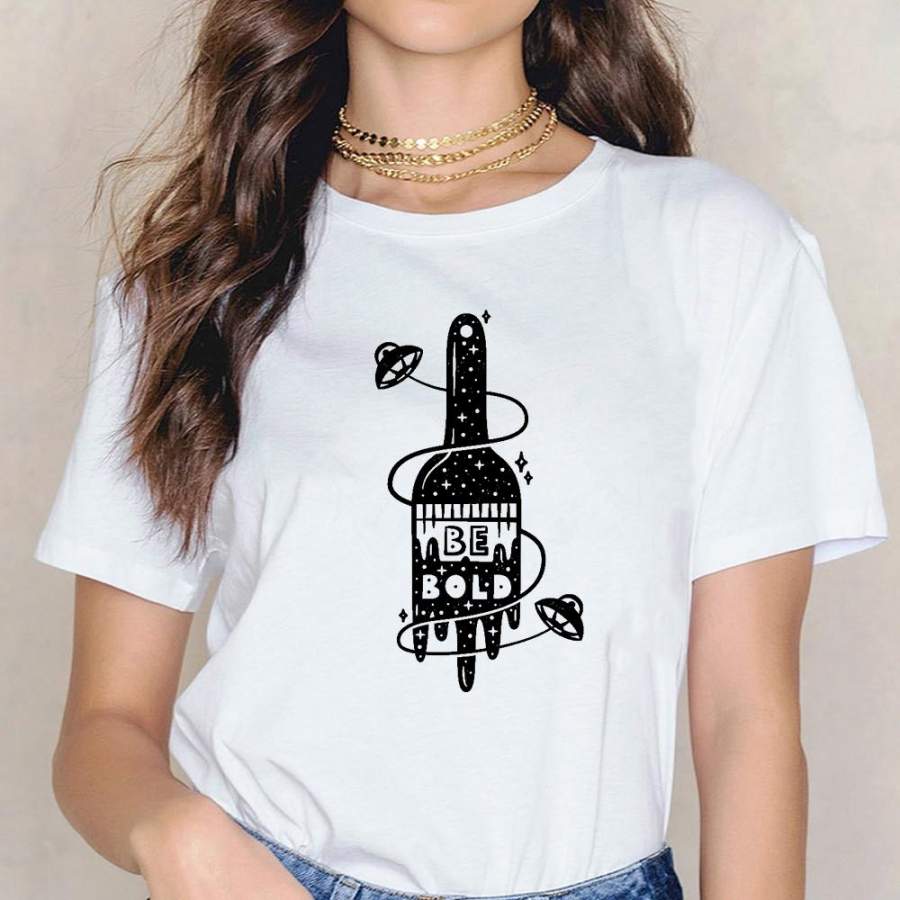 Women Clothes Harajuku Coffee Print Tshirt Aesthetic Art Tumblr T Shirt Black White Graphic T Shirts