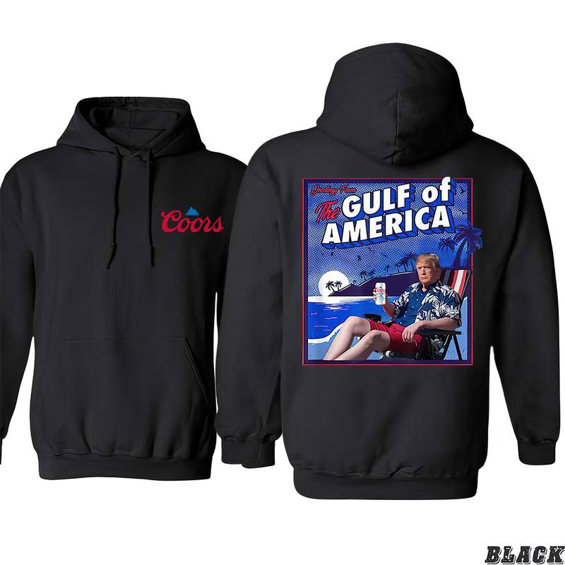 Coors Light Trump Gult Of America Beach 2 Sided Hoodie, Hoodie Full Color Full Size For Man And Women