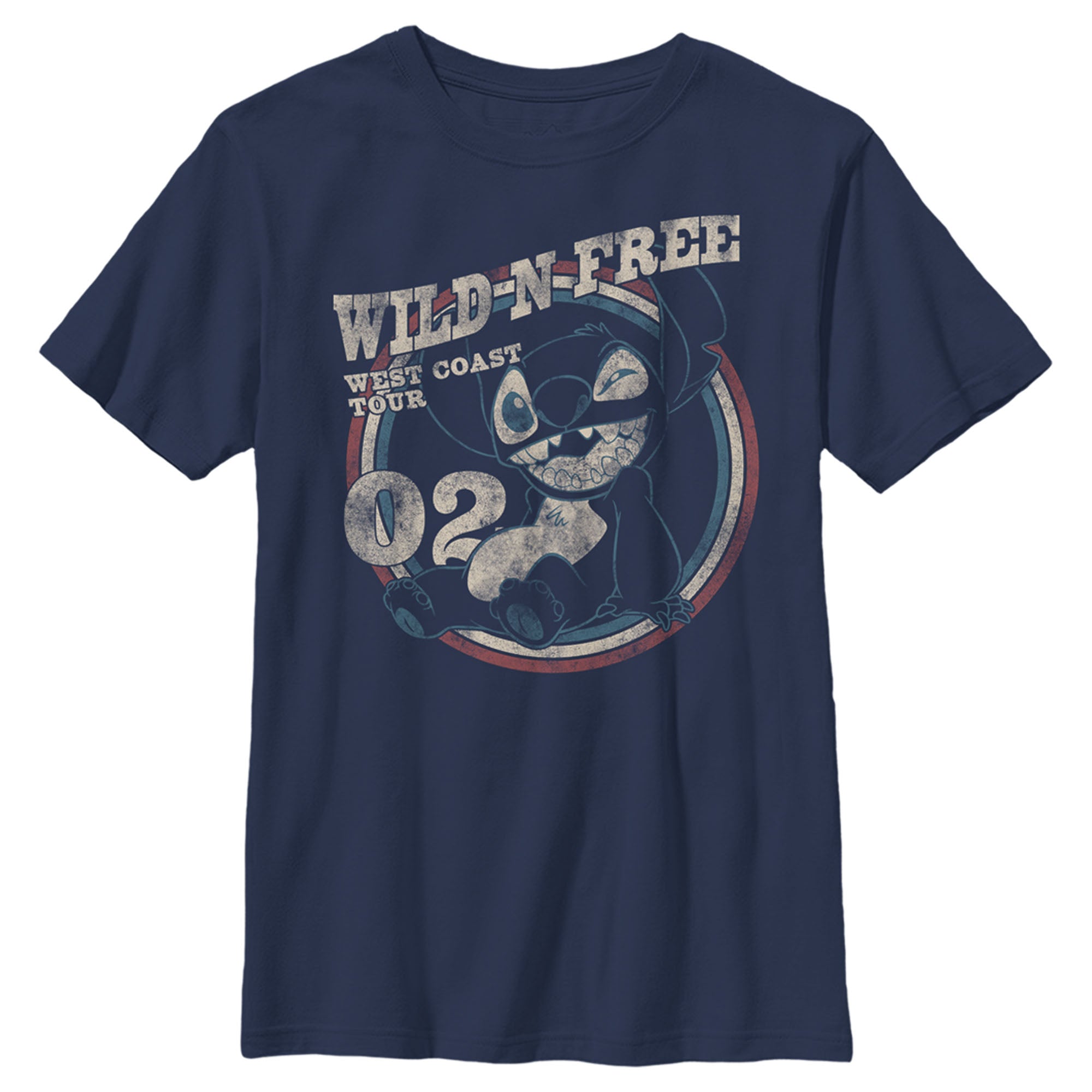 Boy’S Lilo & Stitch Distressed Wild And Free Tour T-Shirt