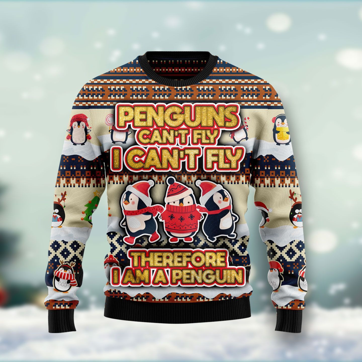 Penguin Cant Fly Ugly Christmas Sweater | For Men & Women | Adult | Us4085