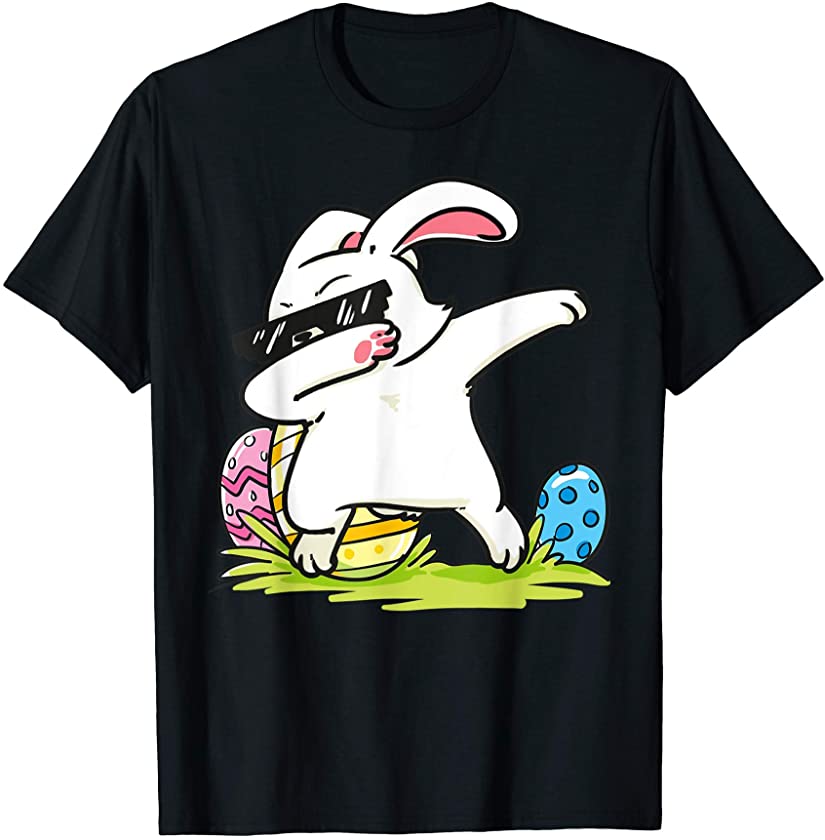 Dabbing Rabbit Easter Day Eggs Dab Boys Girls Kid Bunny T-Shirt