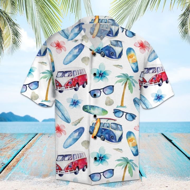 Amazing Hippie Bus Hawaiian Shirt Summer Button Up For Men, Women, Couple