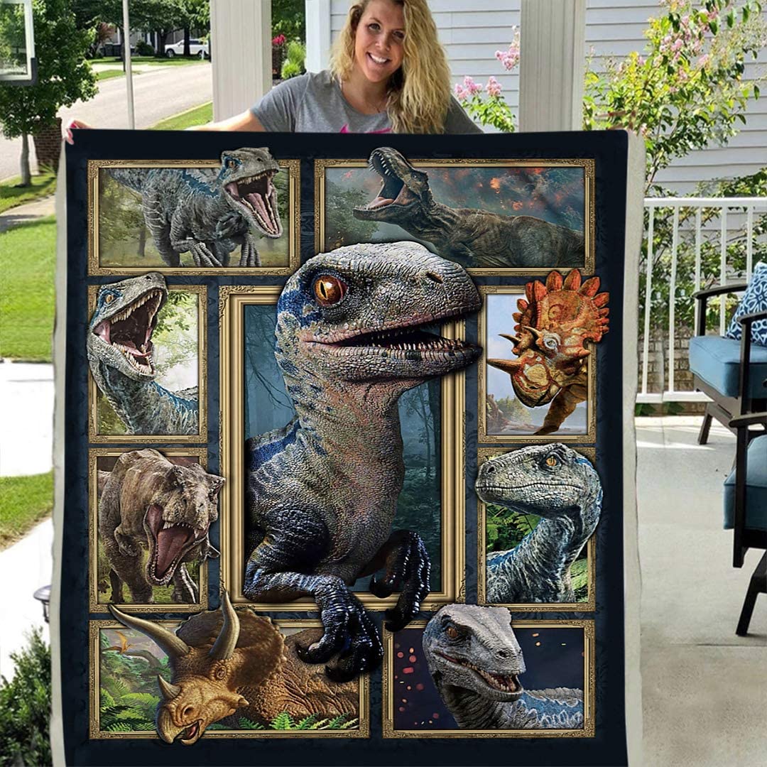 Dinosaur Personalized Custom 3D Custom Fleece Photo Blanket Fan Gift ...