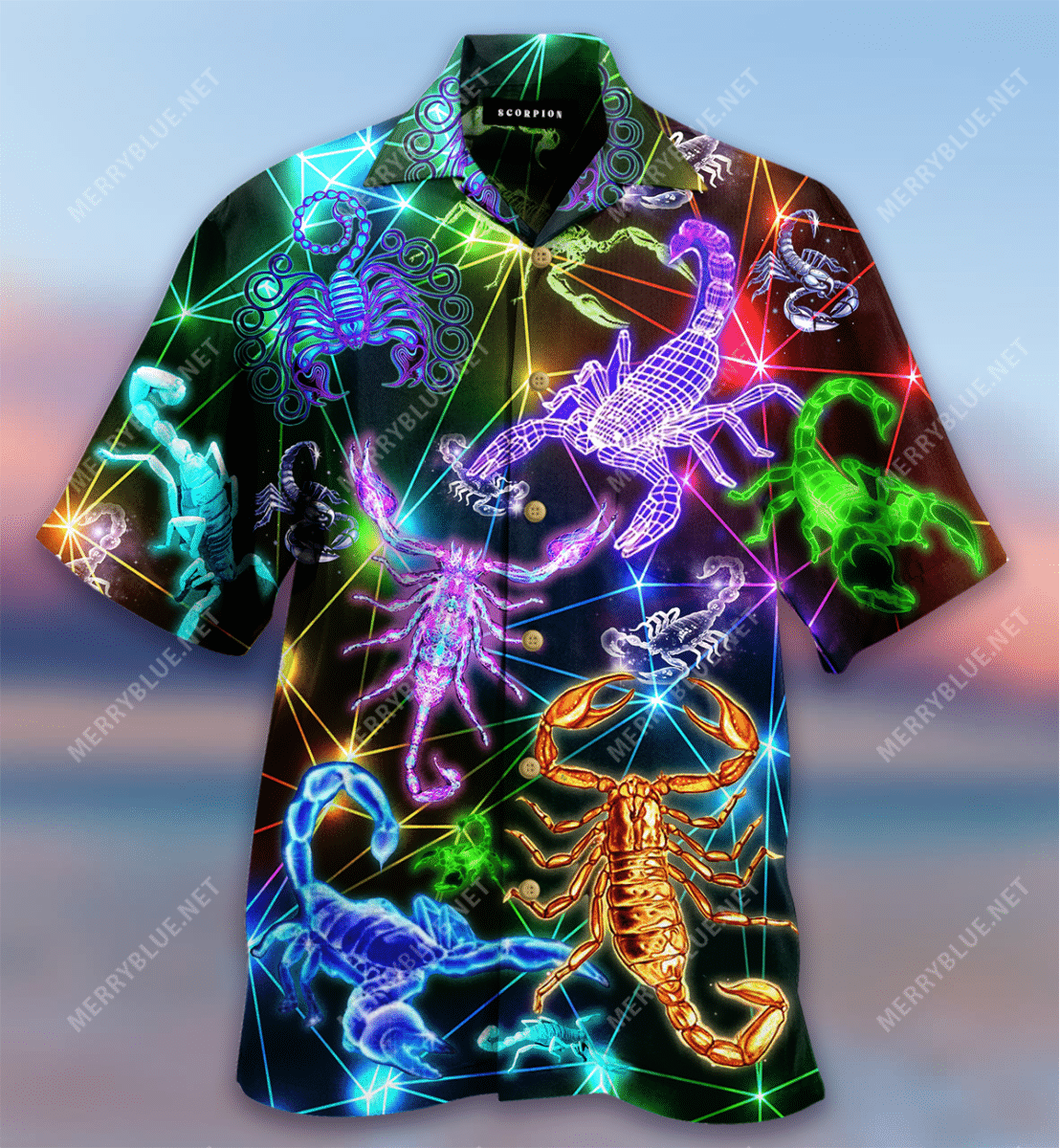 Glowing Scorpion Unisex Hawaii Shirt Ha45002