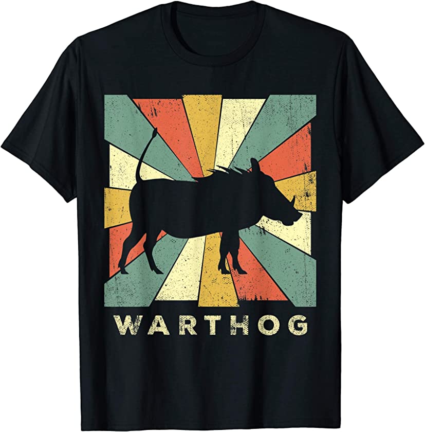 Vintage Warthog Lover Retro Style Animal T-Shirt