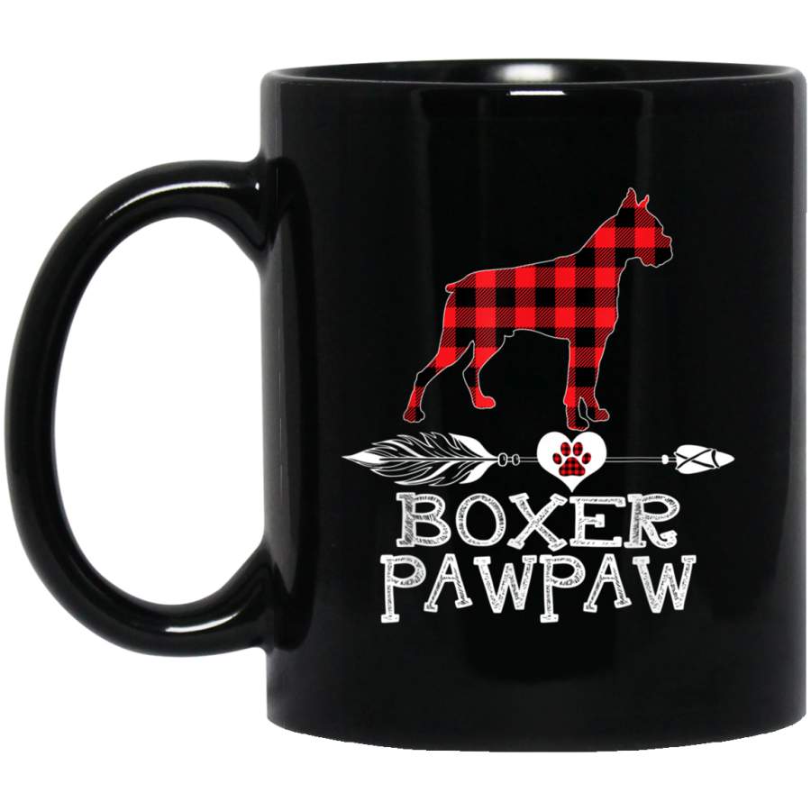 Boxer Pawpaw Red Plaid Outfit Dog Dad Puppy Father Gifts Men Mug