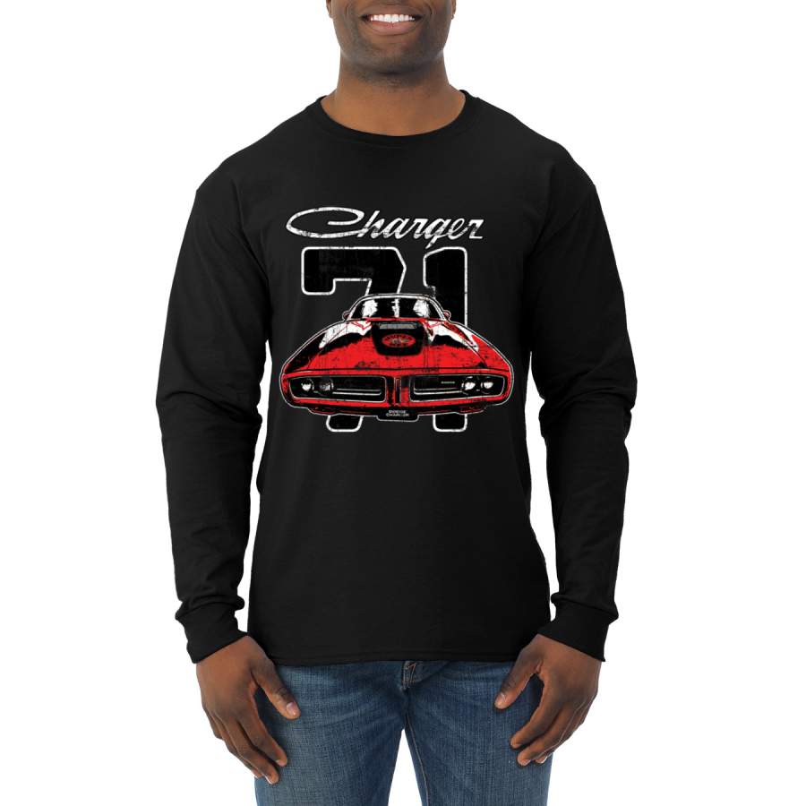 1971 Dodge Charger Super Bee Classic Vintage Racing Political Mens Long Sleeve Shirt