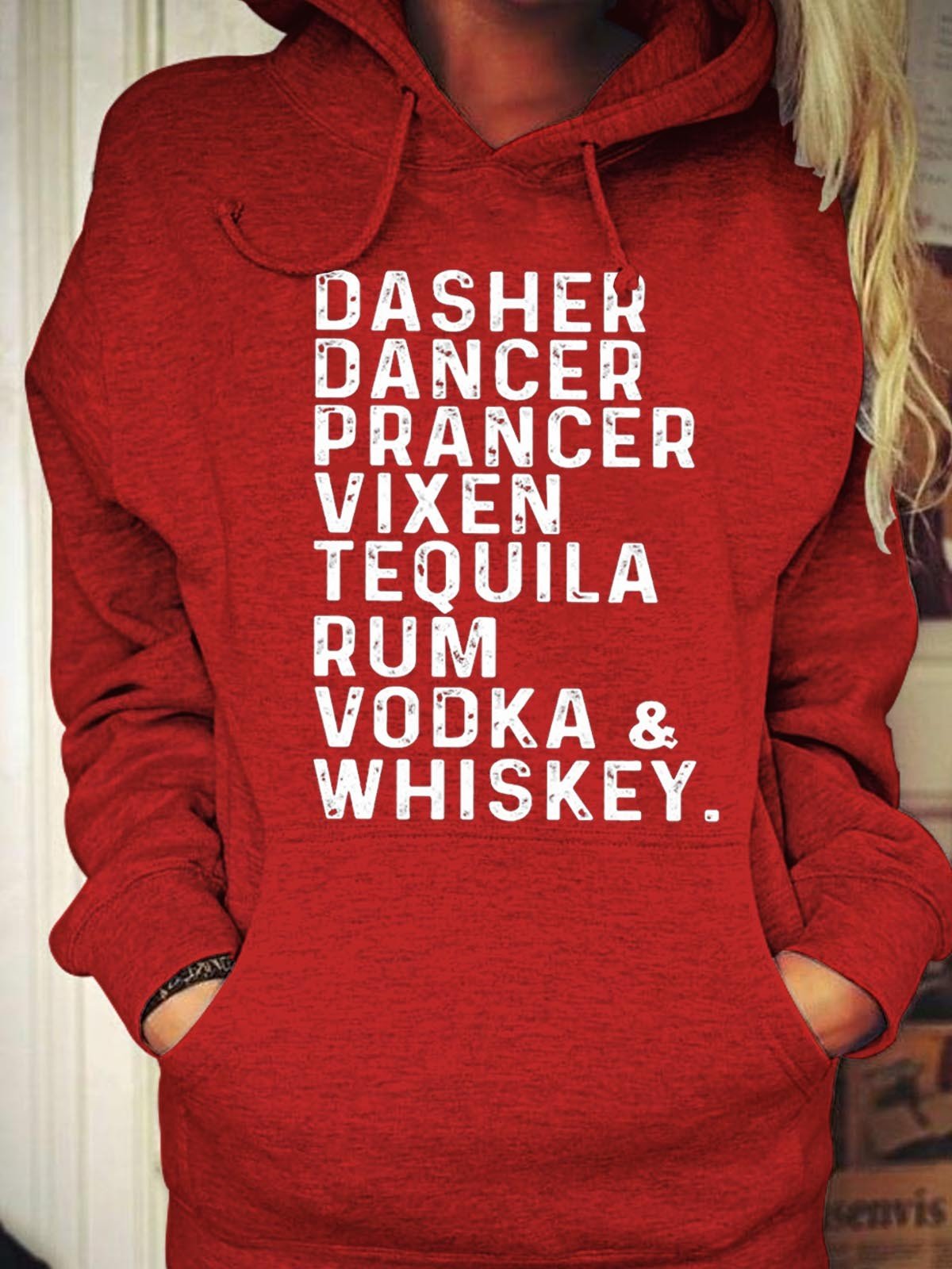 Women Dasher Dancer Prancer Vixen Tequila Rum Hoodie