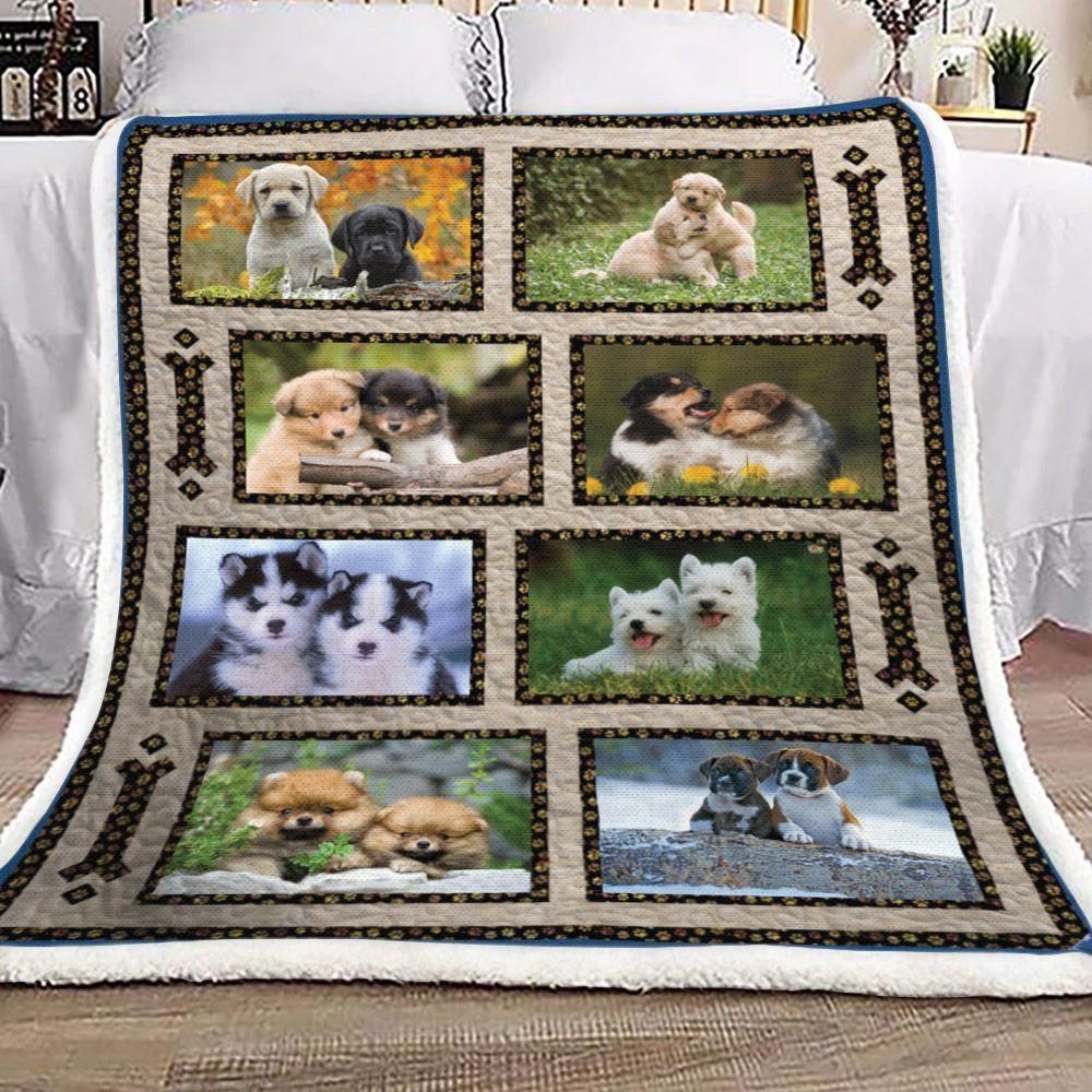 Puppy Dogs Sherpa Fleece Blanket Rruh