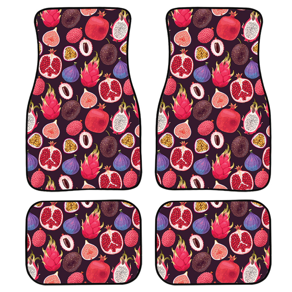 Tropical Summer Fruits Pattern Print Front And Back Car Floor Mats, Front Car Mat