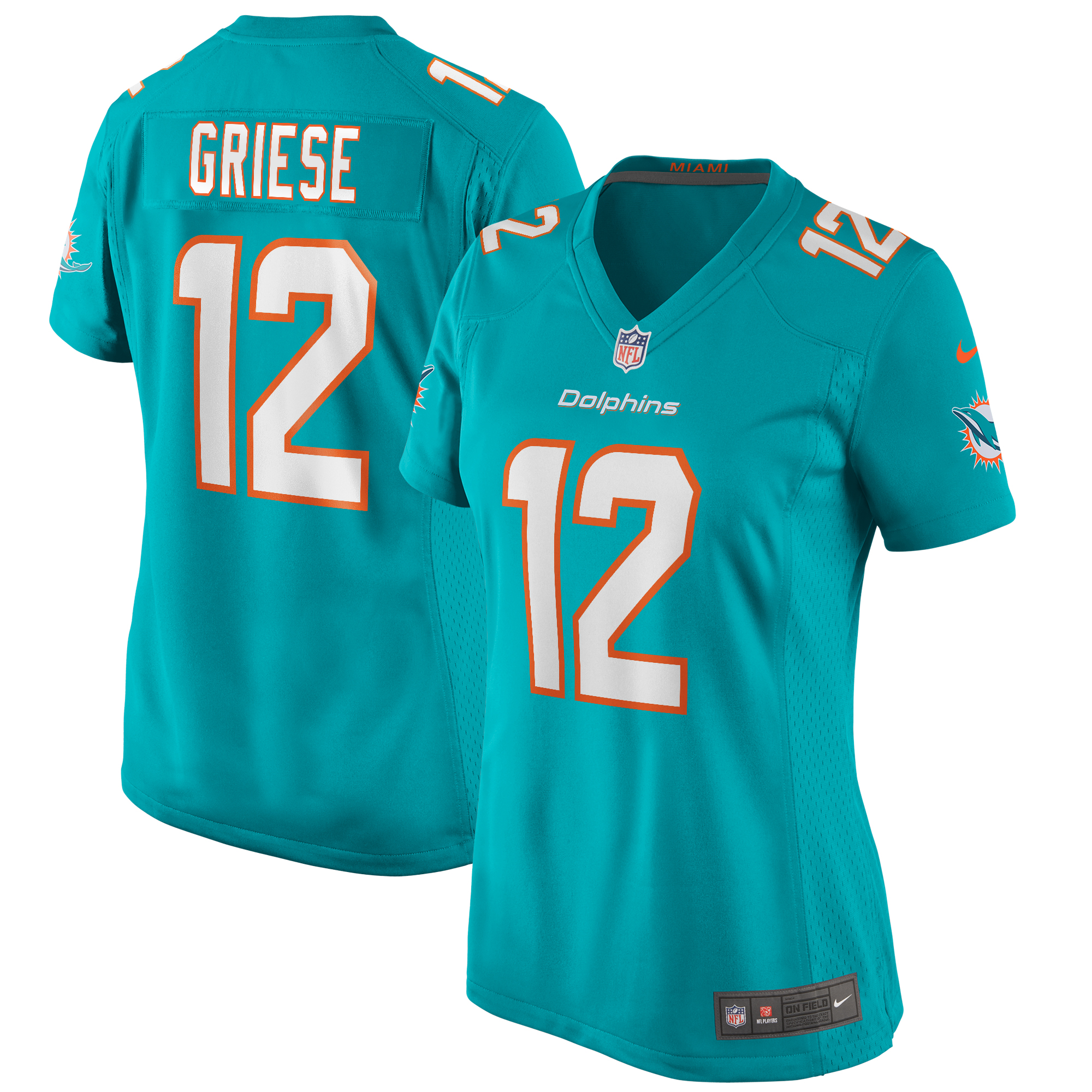 Bob Griese Miami Dolphins Women's Game Retired Player Jersey – Aqua