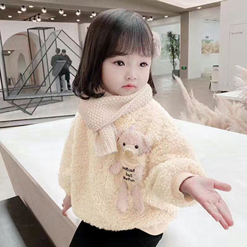 1 2 3 4 5 6 Year Baby Girls Sweatshirt Spring Autumn Warm Fleece Tops Cute Bear Pullover Children's Sweater Toddler Girl Clothes alx