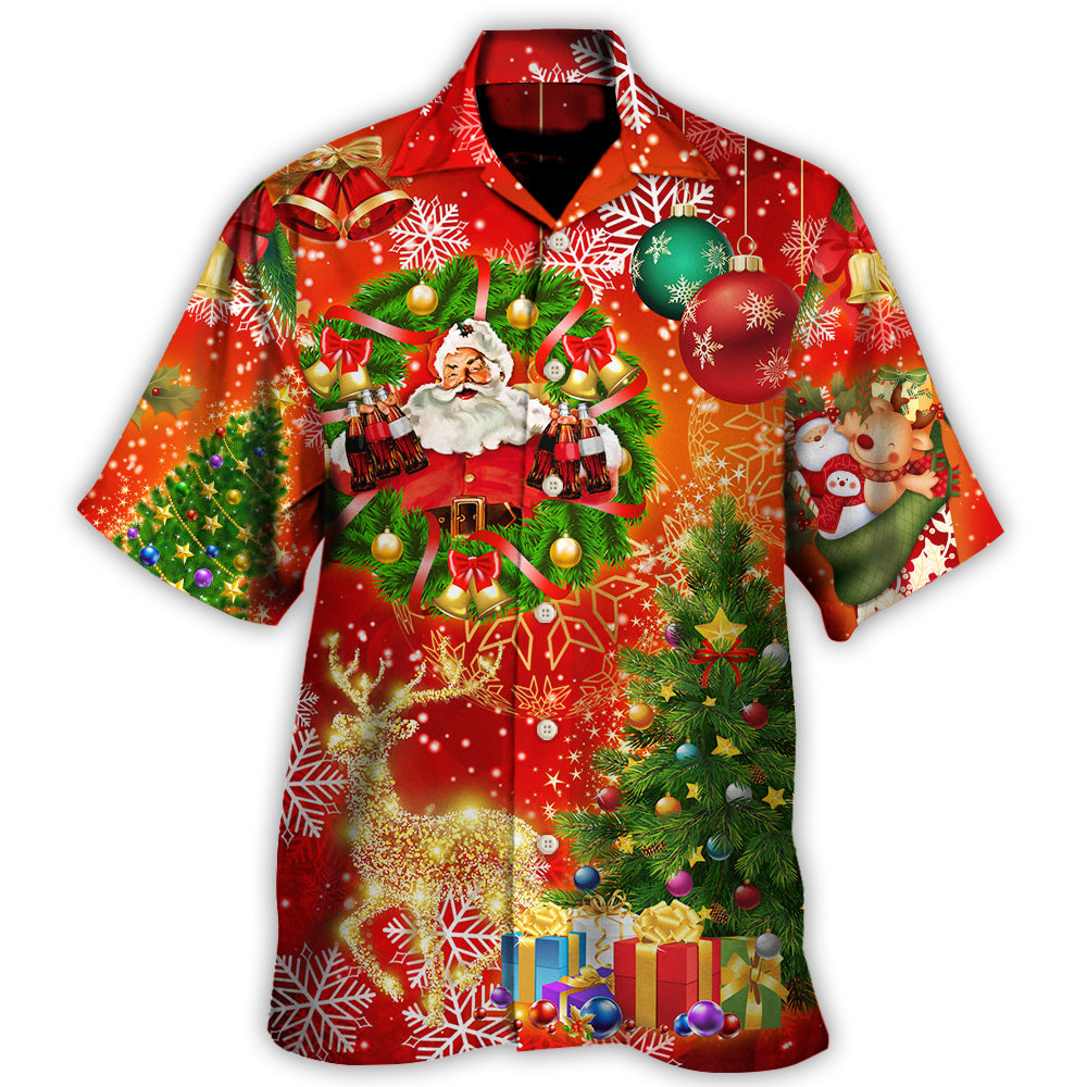 Christmas Santa Claus Drinking Tree Red Light Hawaii Shirt Ha77838