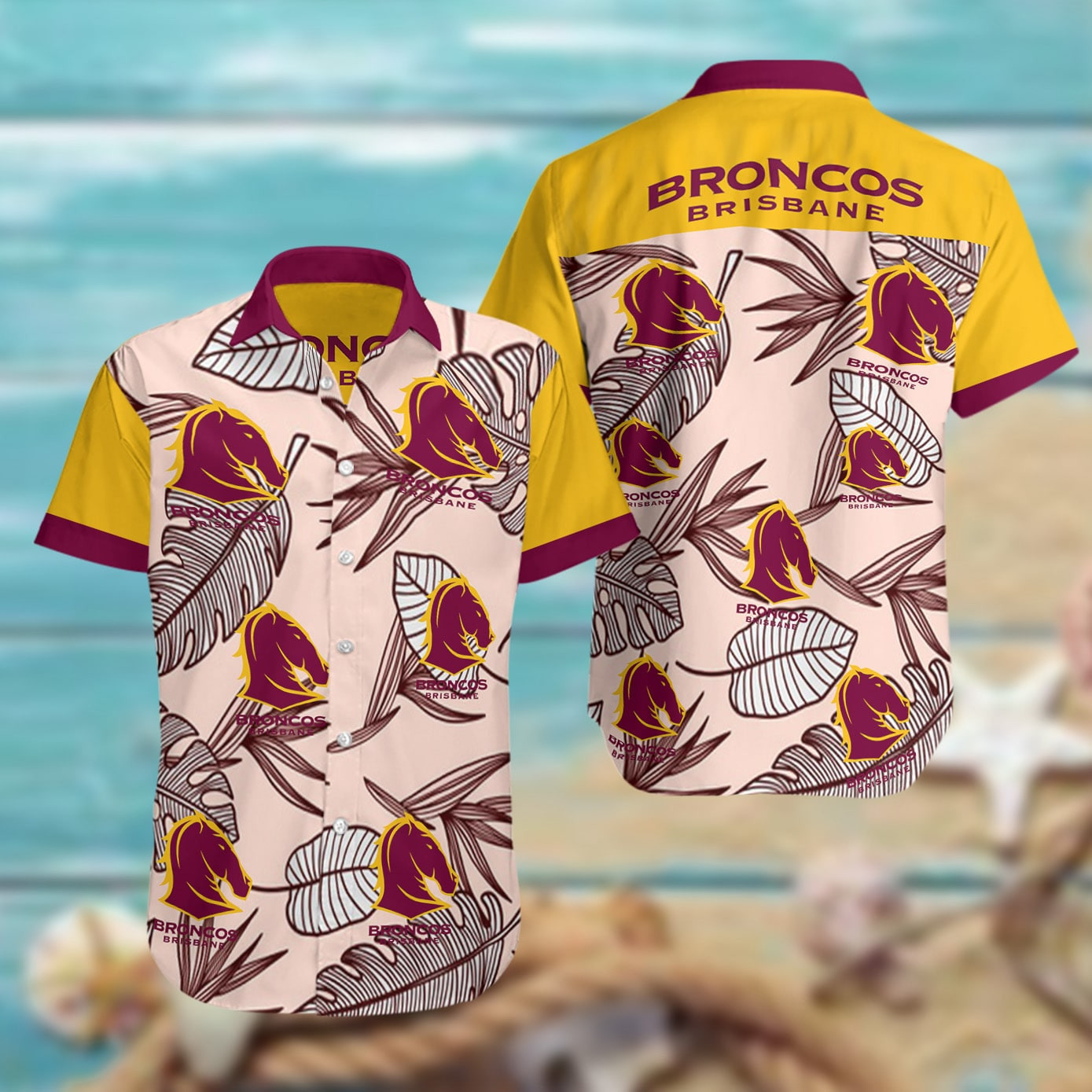 Brisbane Broncos All Over Print Summer Short Sleeve Hawaii Beach Ha110938