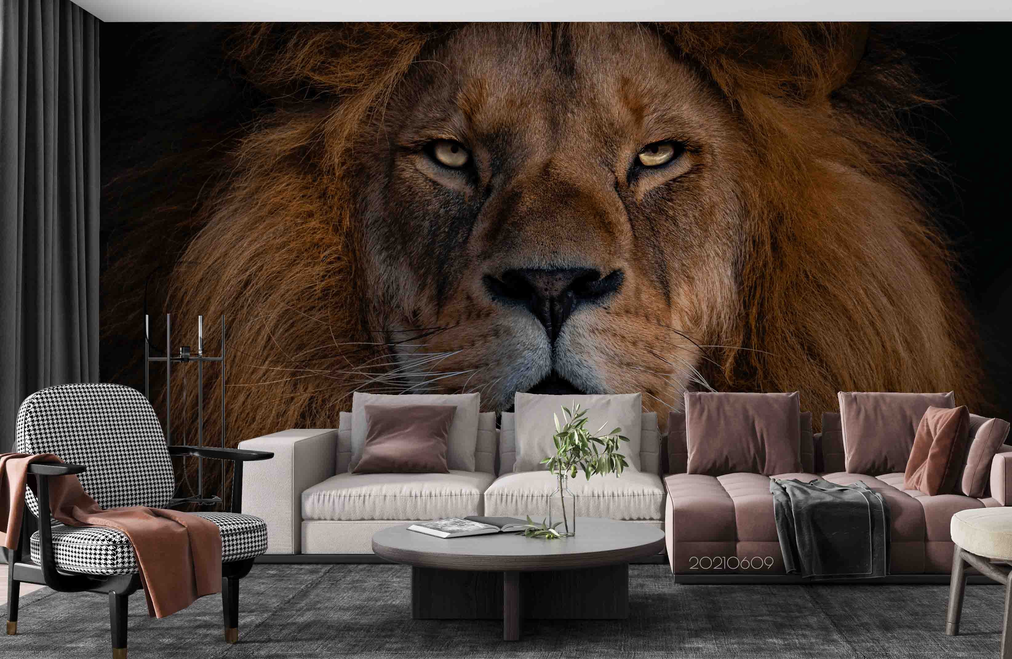 3D  Lion Photo Wall Mural Wallpaper Sww1679