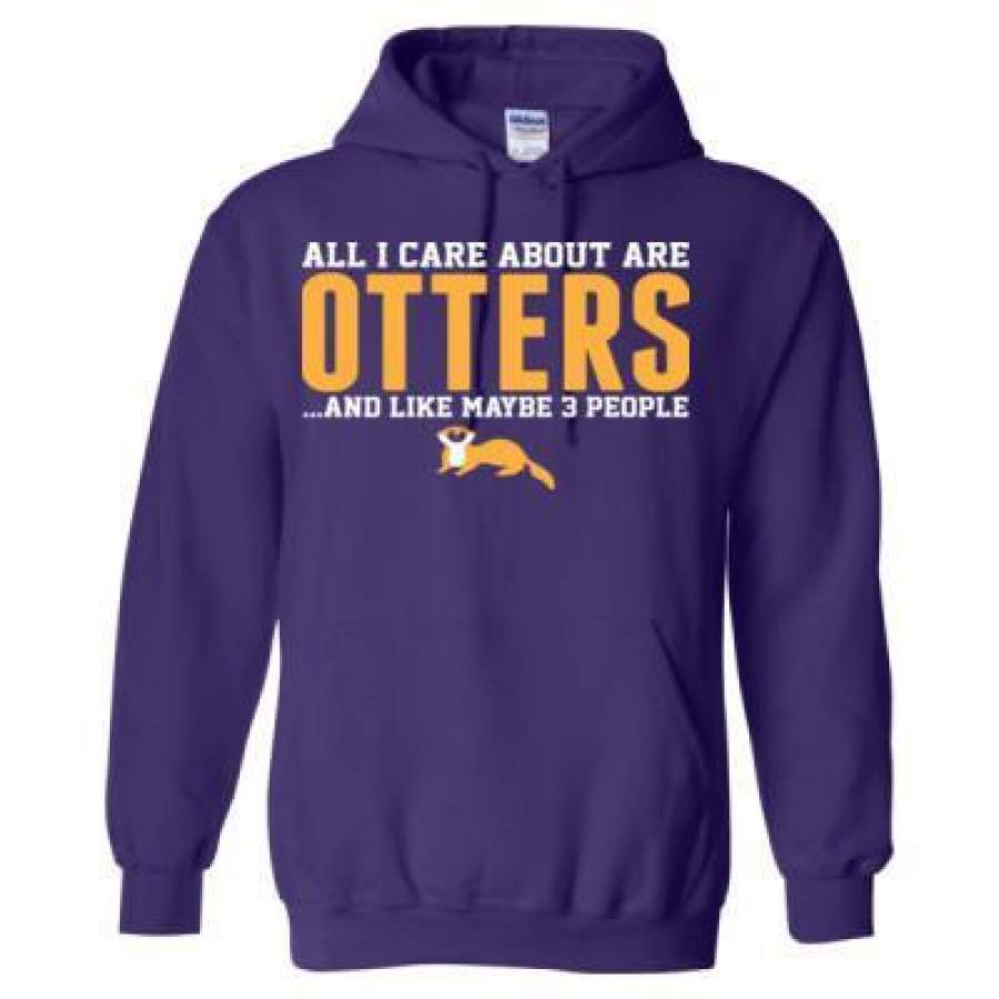 AGR All I Care About Are Otters And Like May Be 3 People – Heavy Blend™ Hooded Sweatshirt