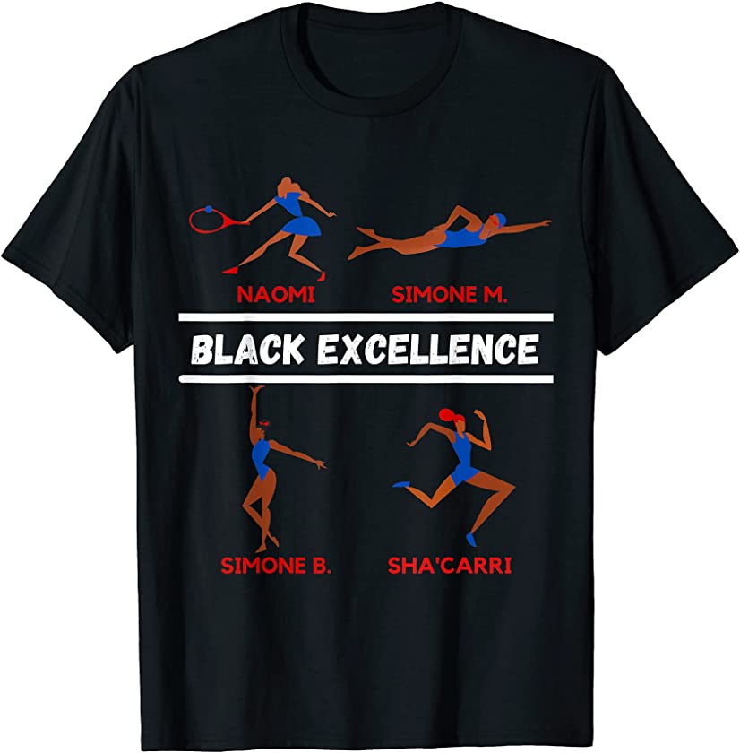 Black Excellence Afro Black Woman Pride Sports USA Team T-Shirt