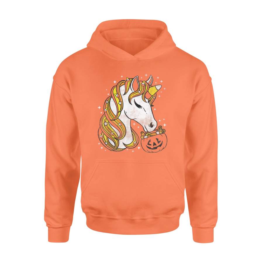 Cute Candy Corn Unicorn Halloween Top – Standard Hoodie