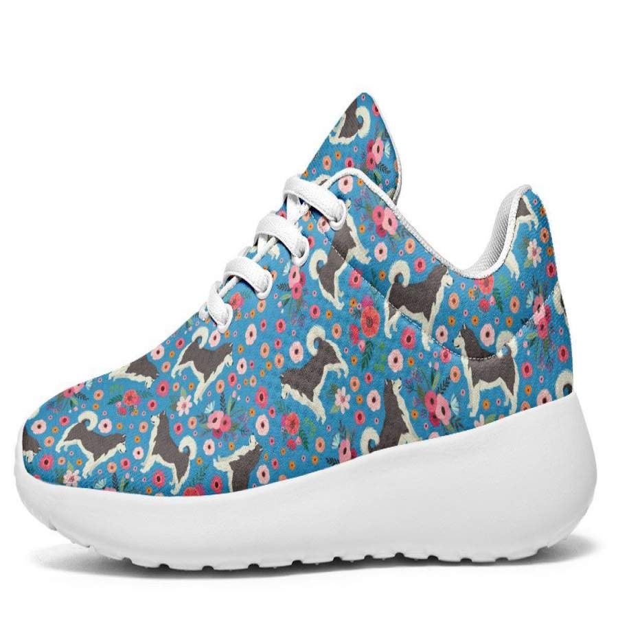 Alaskan Malamute Flower Sneakers - ReadingLLC