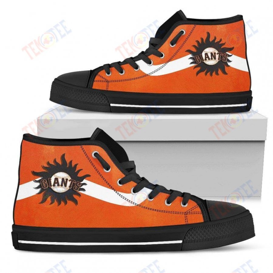 Mens Womens San Francisco Giants High Top Shoes Simple Van Sun Flameshoes TMT853