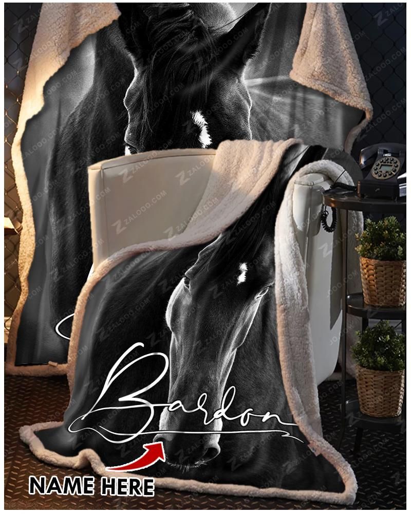 – Custom Blanket – Black Horse