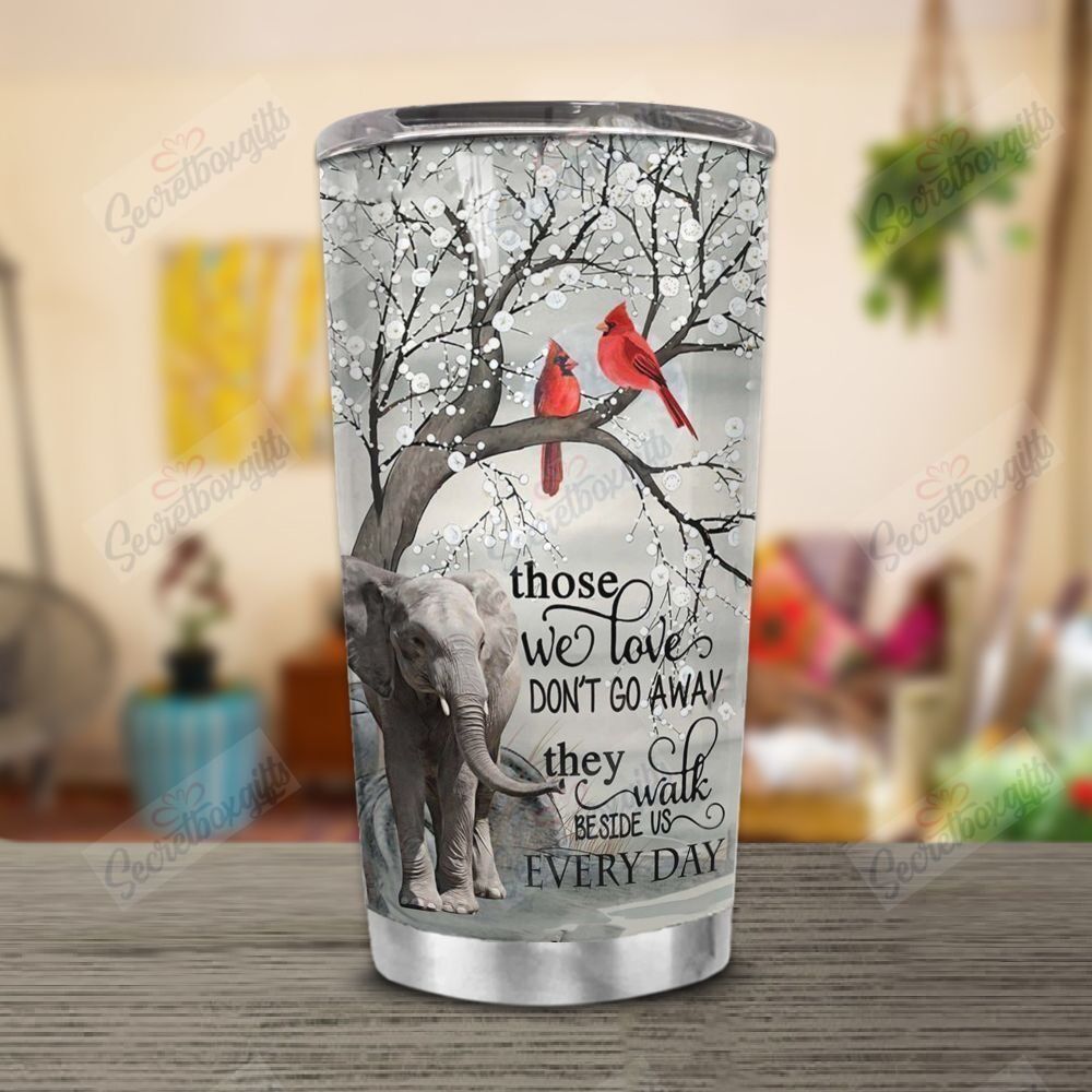 Personalized Elephant Winter Cardinal Gs-Cl-Ml0604 Stainless Steel Tumbler Travel Customize Name, Text, Number, Image