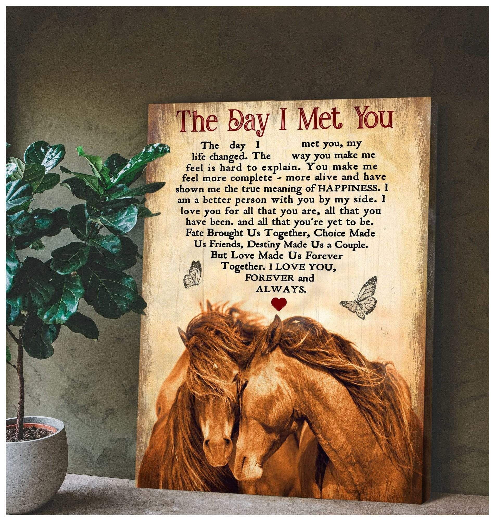 The Day I Met You Horse Wall Art Canvas Gift For Family, Wall Art Decor, Canvas Print, Home Decor