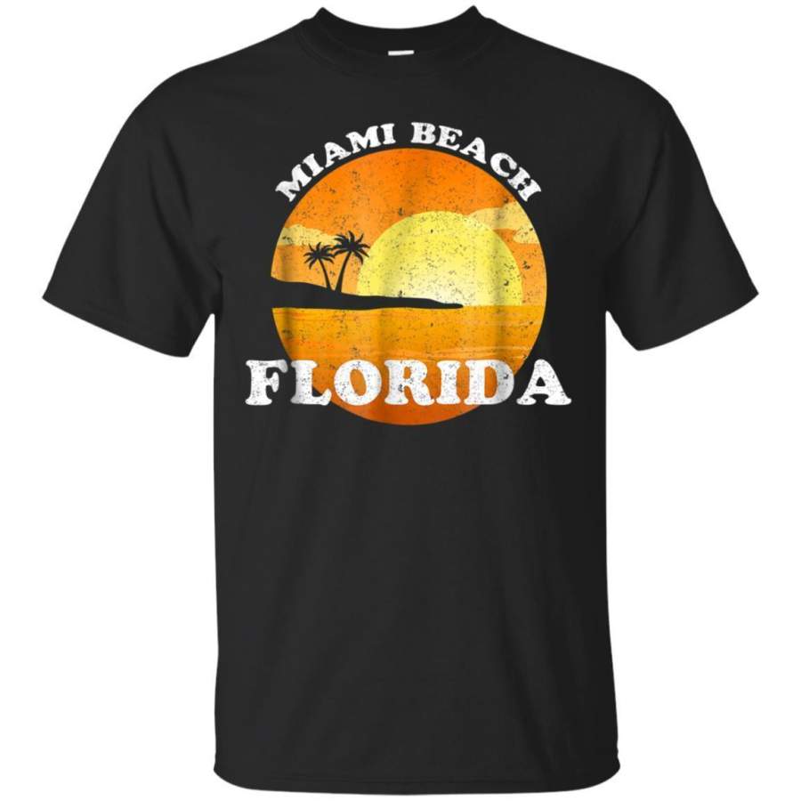 AGR Miami Beach Florida Retro Distressed Tshirt Sunrise Jaq T-shirt