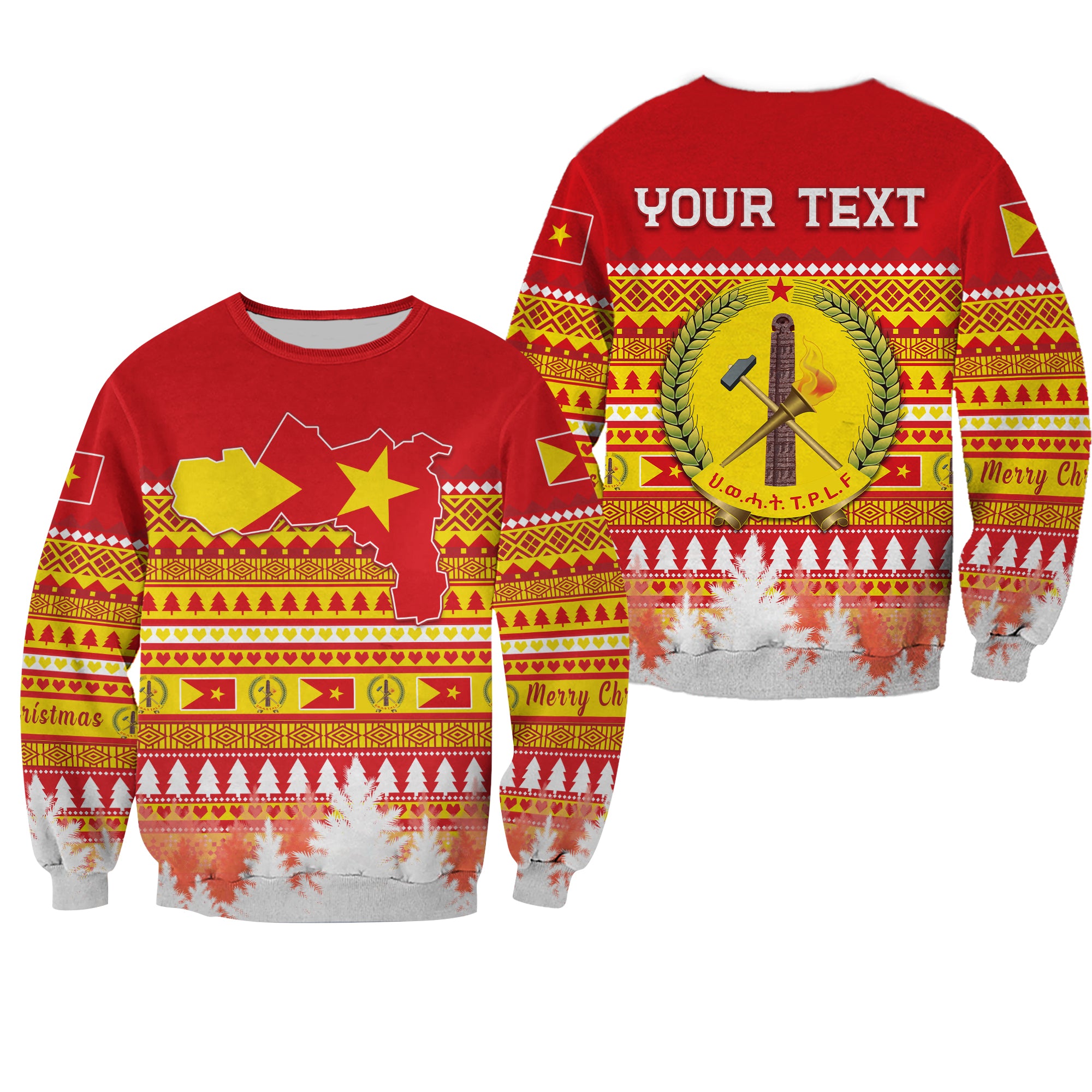 (Custom Personalised) Tigray Sweatshirt Merry Christmas Mix African Pattern Lt13