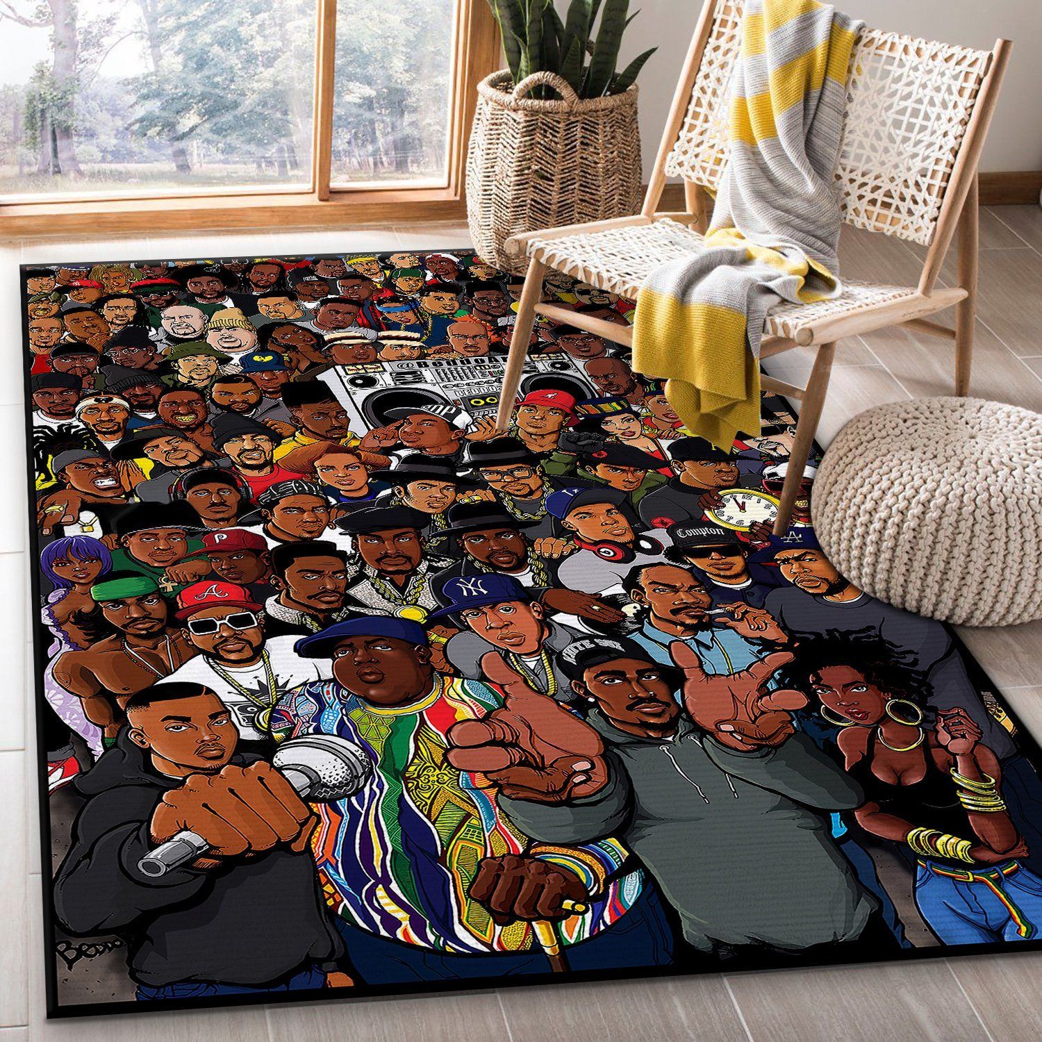 Rappers Hip Hop Floor Rug Living Room Rugs Floor Decor – Tepchase Store