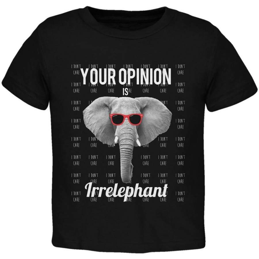 Paws – Elephant Your Opinion is Irrelephant Black Toddler T-Shirt