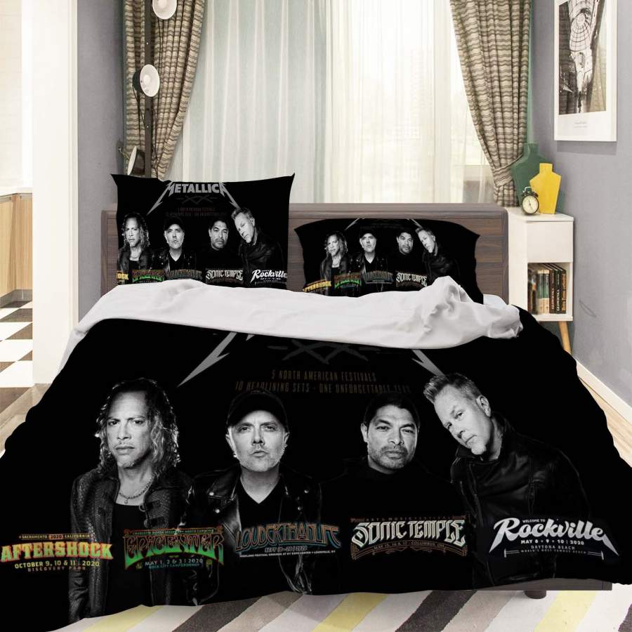 3D Metallica Rock Band Quilt Cover Set Bedding Set Pillowcases 27