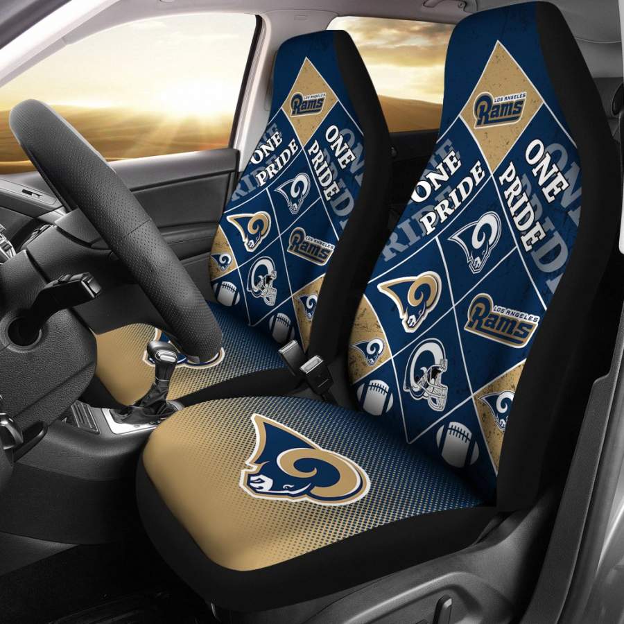 Pride Flag Los Angeles Rams Car Seat Covers