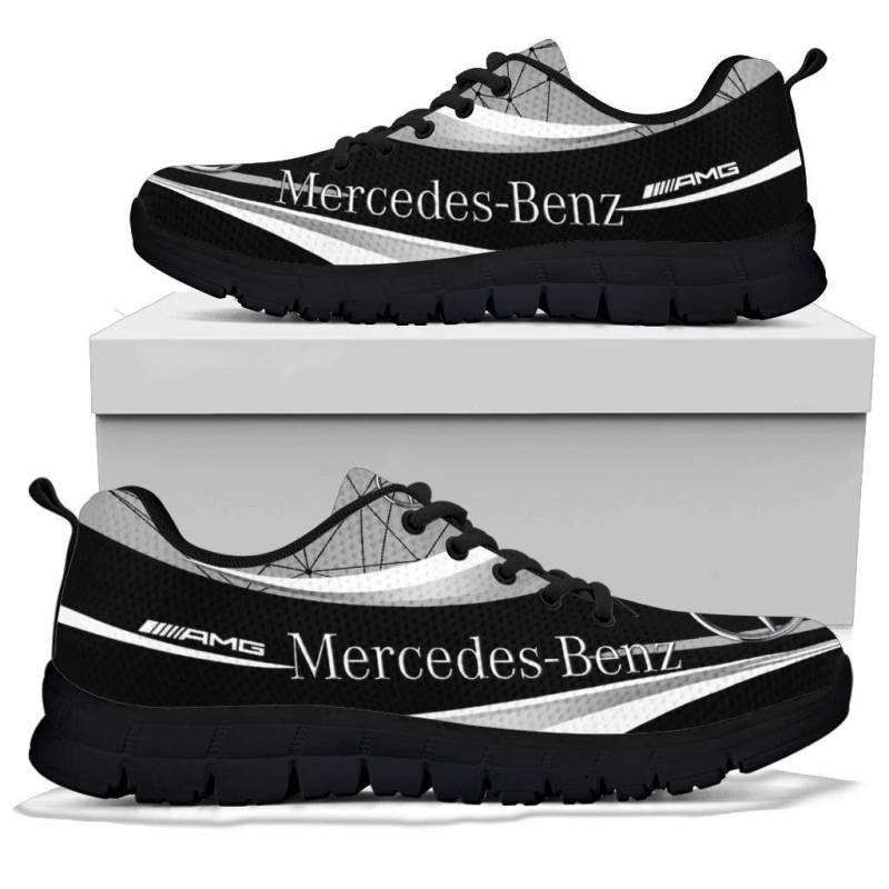 3D Printed Mercedes Benz- BDA Sneakers Ver6 For Men & Women (Black)