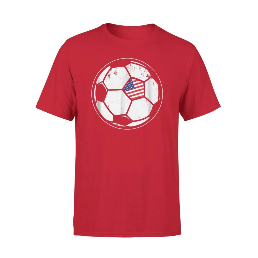 American Flag Soccer Ball Athletic Premium T-Shirt