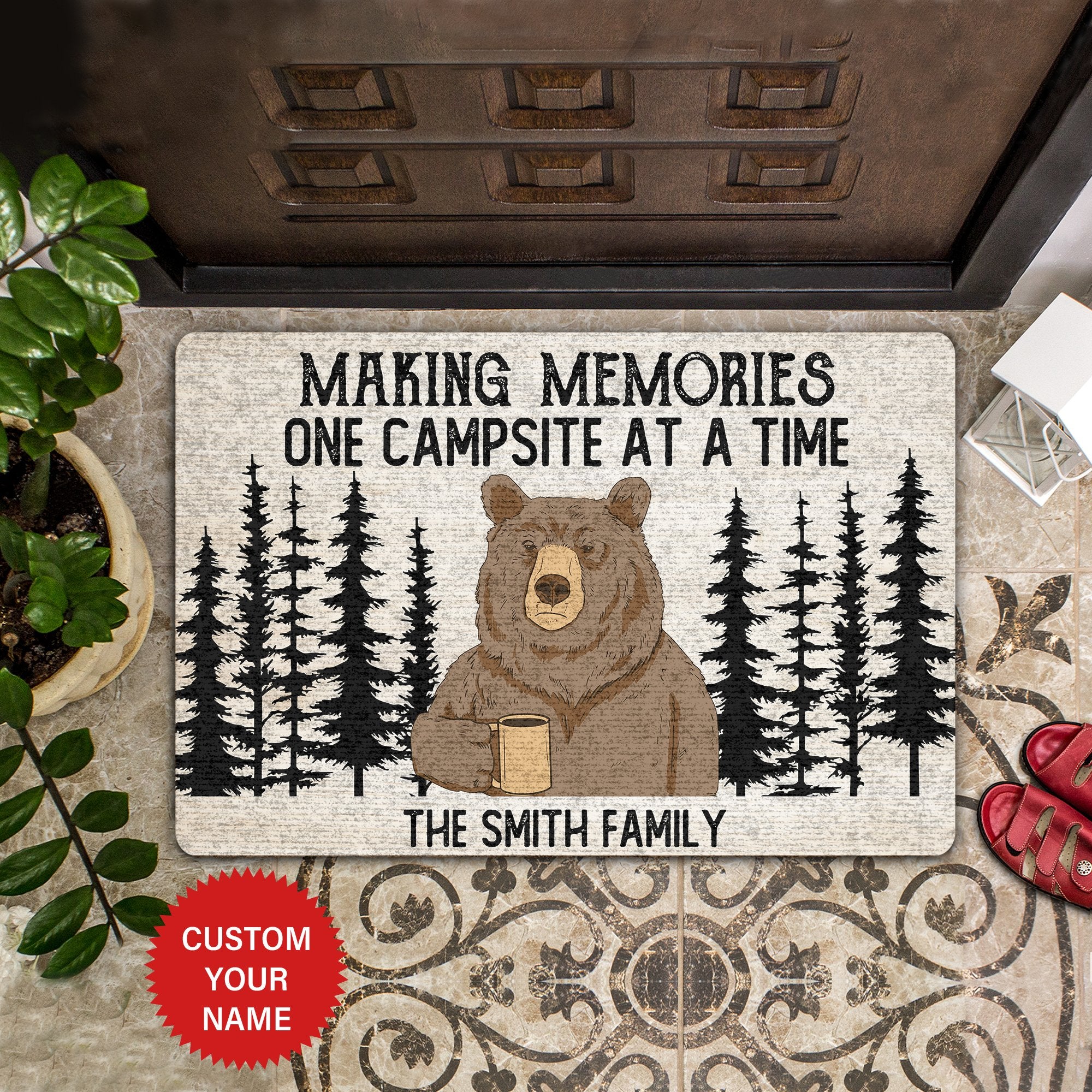 Making Memories One Campsite At A Time Personalized All Over Printing Doormat Pre2143