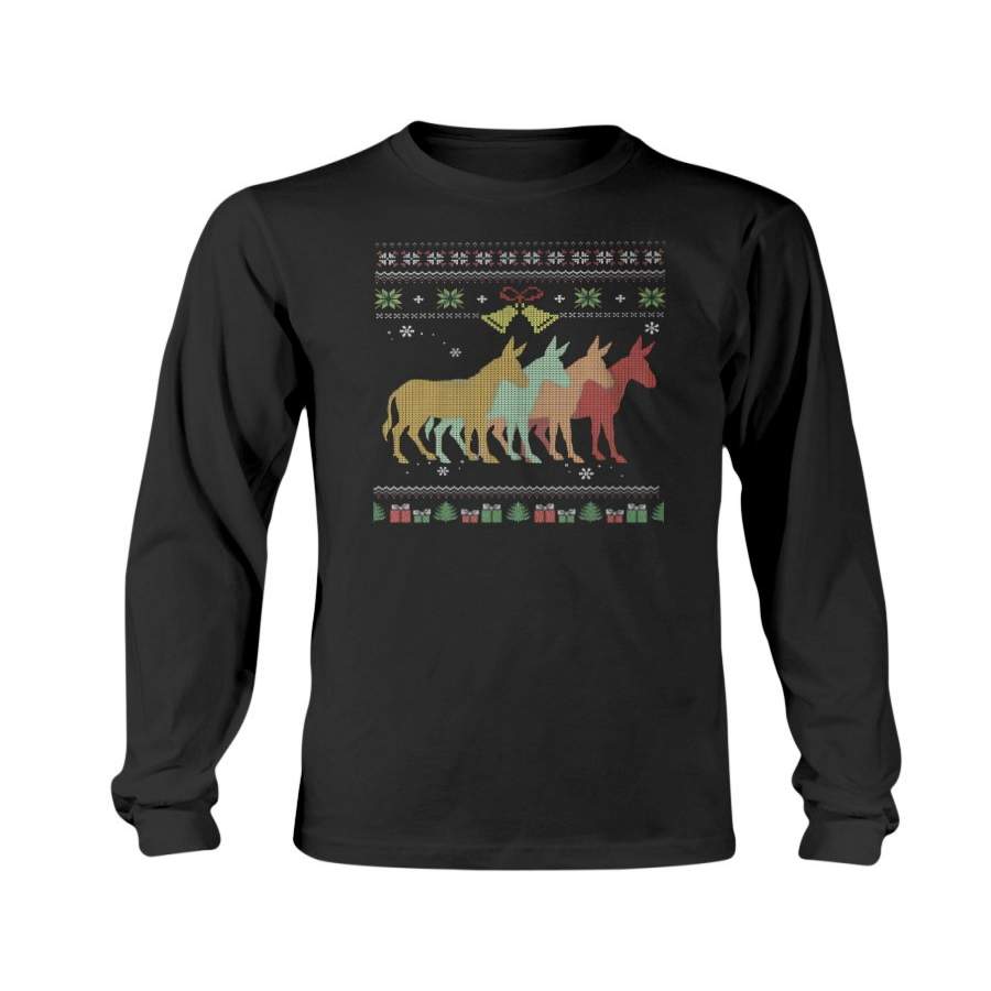 Farm Donkey Retro Vintage Style Farmers Christmas Mule Ugly Sweatshirt & Hoodie