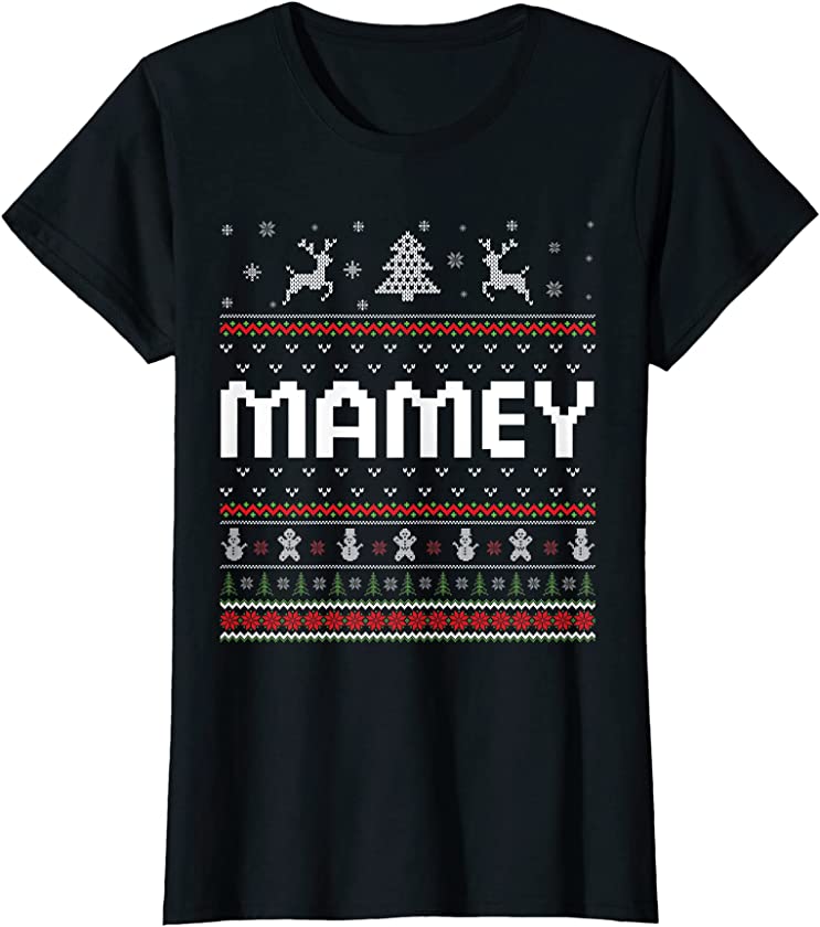 Womens Mamey Ugly Holiday Party Matching Ugly Christmas Sweater T-Shirt