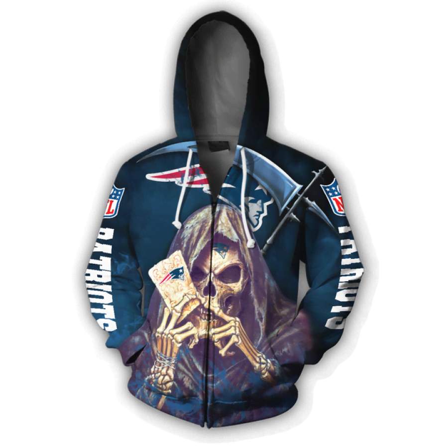 New England Patriots Halloween Hoodie Death Card