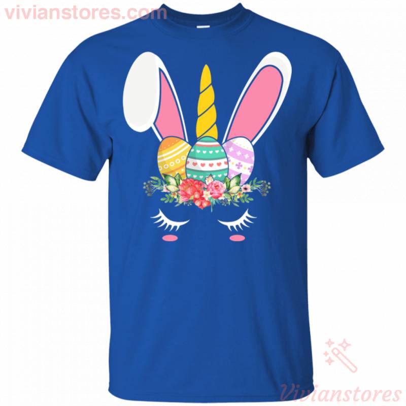 Unicorn Funny Rabbit Ears Egg Easter Gift Shirt For Kid VA03