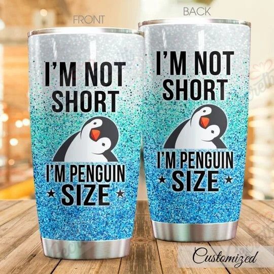 Personalized Penguin Cute Kc0310E33Cl Stainless Steel Tumbler Travel Customize Name, Text, Number, Image