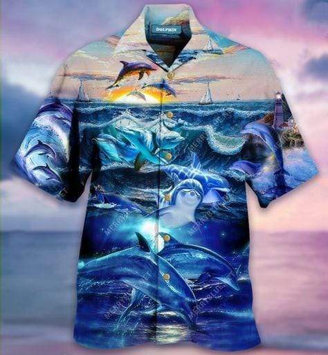 Hawaiian Aloha Shirts The Sea Dolphins Hawaiian Shirt For Men, Hawaiian Shirt For Women, Aloha Shirt