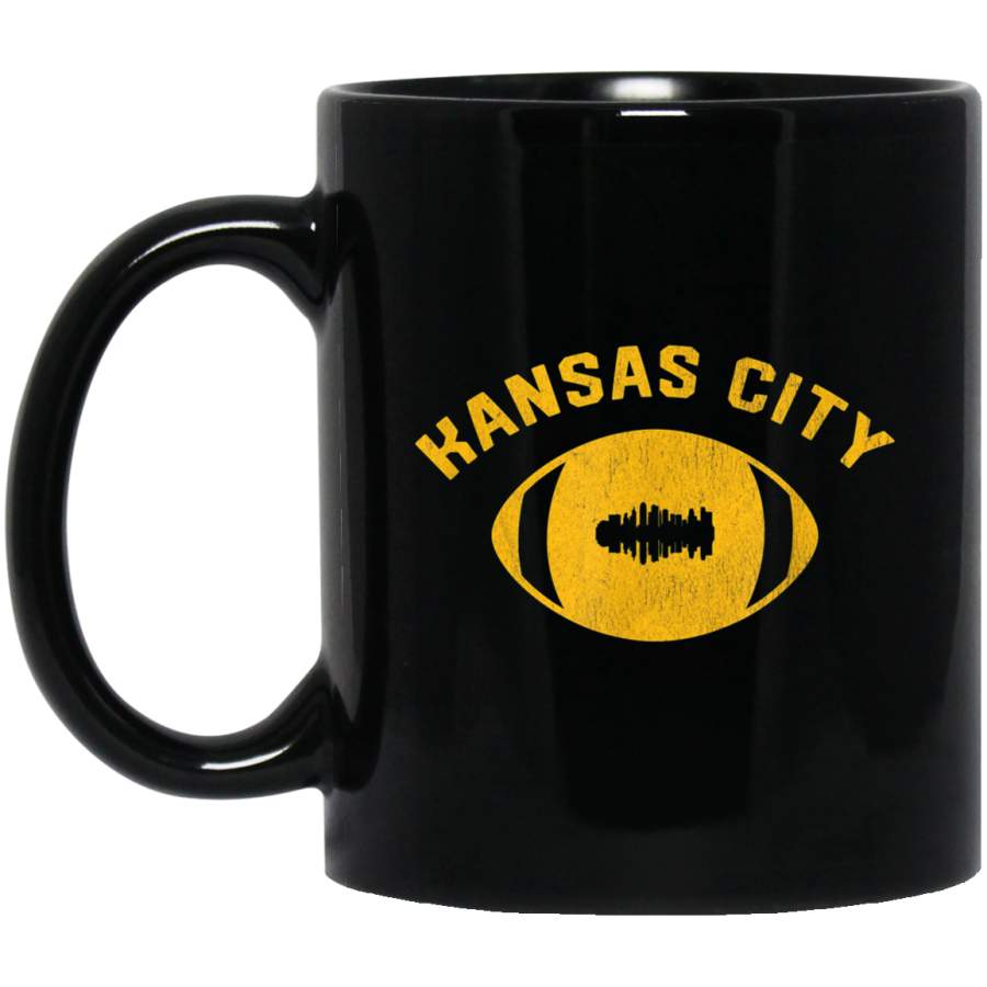 Kansas City Football Laces Vintage KC City Skyline Mug